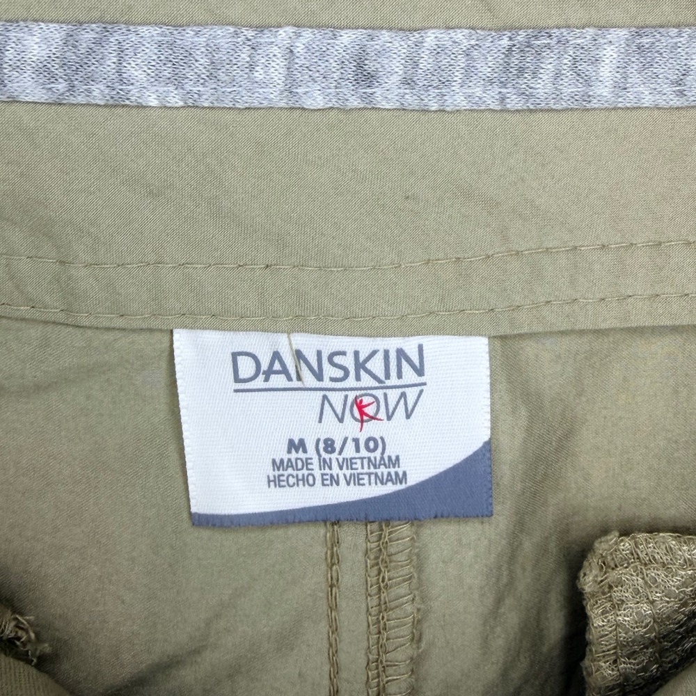 Danskin Now Womens Khaki Tan Convertible Zip Off Cargo Hiking Pants Size M 8 10 - Picture 7 of 9
